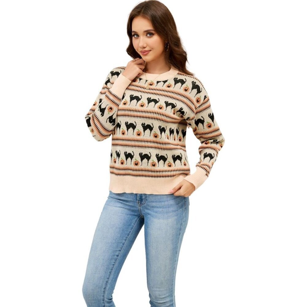 Women Christmas Sweater Plus Size Funny Winter Holiday Vacation Oversized
